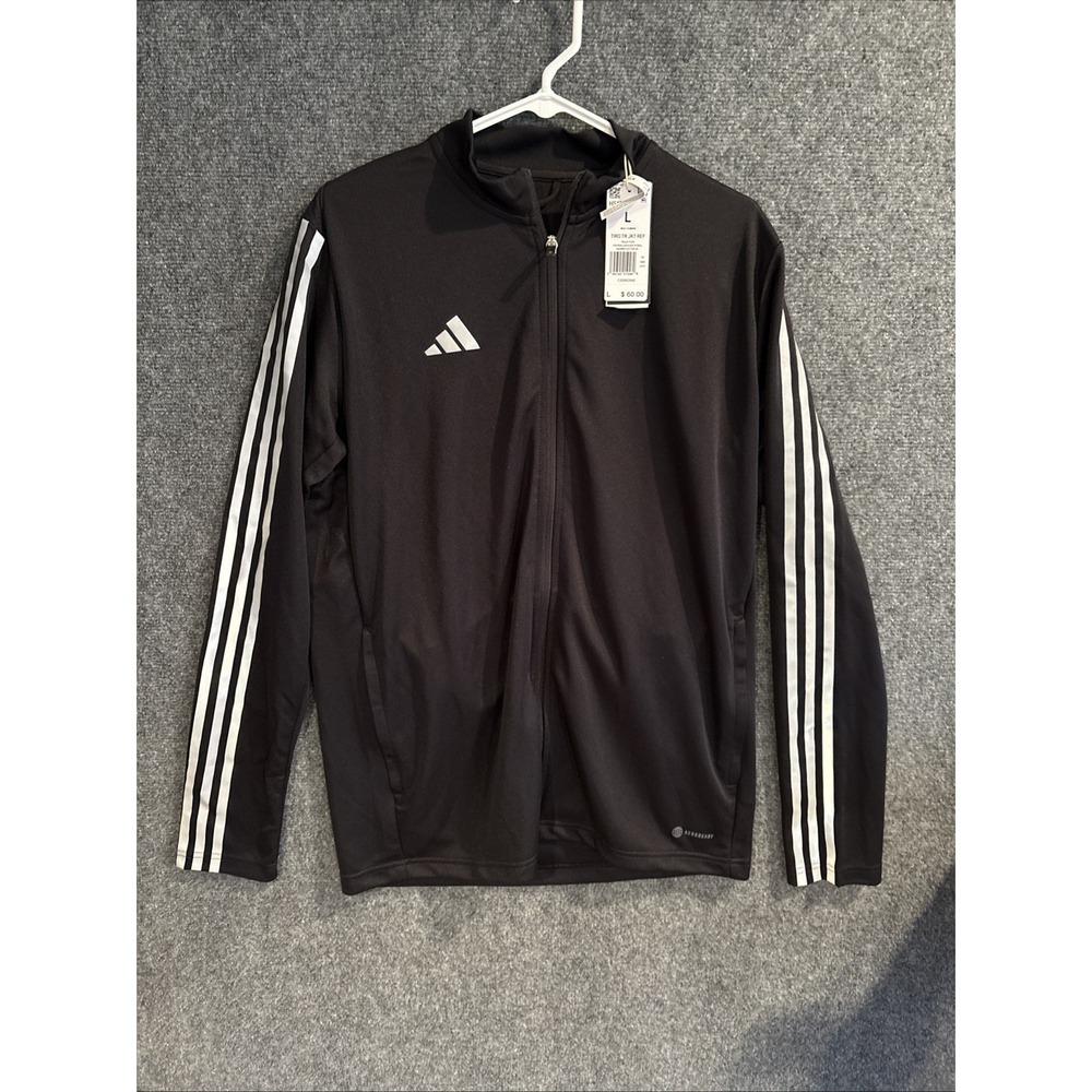 Adidas Man's Size L - Tiro 24 Aero Ready Full Zip Black Jacket Reflective